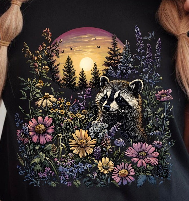 Floral Raccoon - MTO Shirt