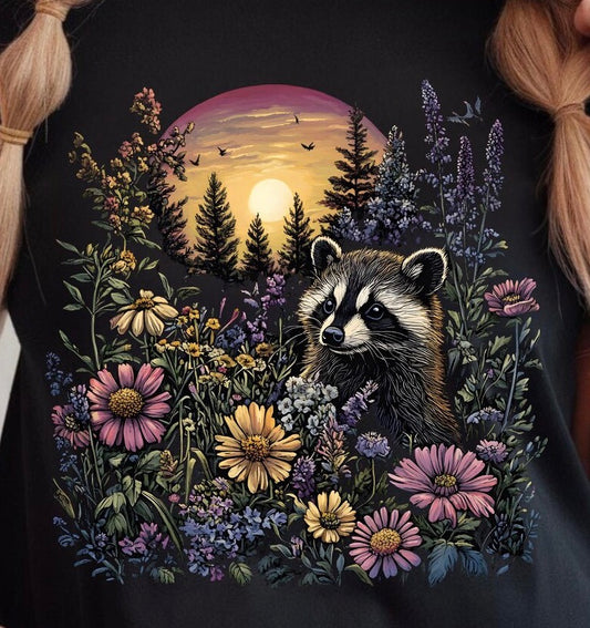 Floral Raccoon - MTO Shirt