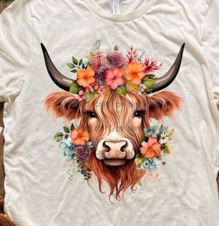 Floral Cow - MTO Shirt